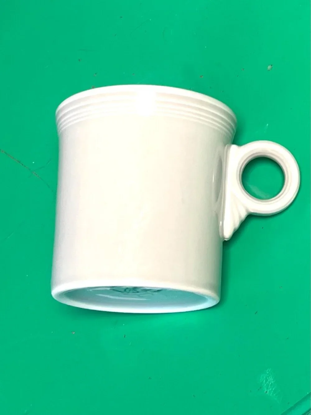 Fiesta Gray Art Deco Ring‑Handle Coffee Mug – Homer Laughlin Vintage Mid-Mod